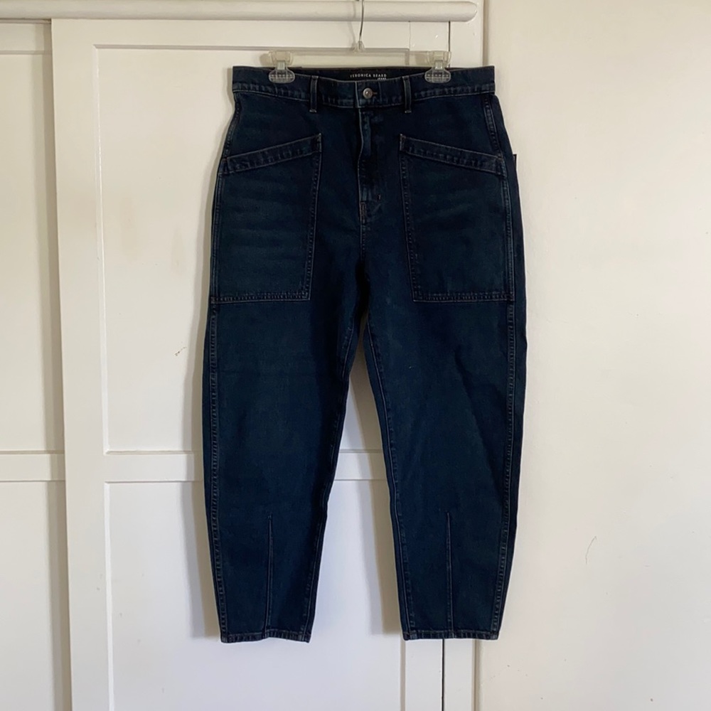 Veronica Beard Charlie Barrel Leg High Rise Jeans